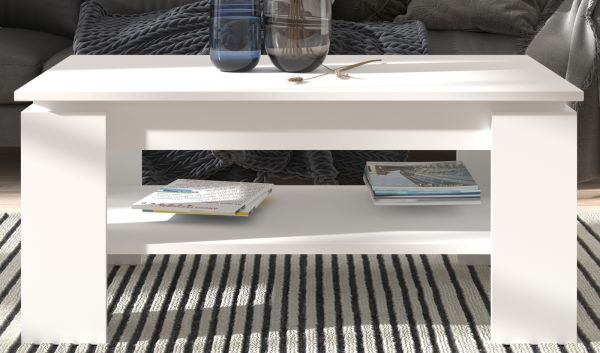 Couchtisch Selen in wei� Beistelltisch mit Ablage 100 x 60 cm