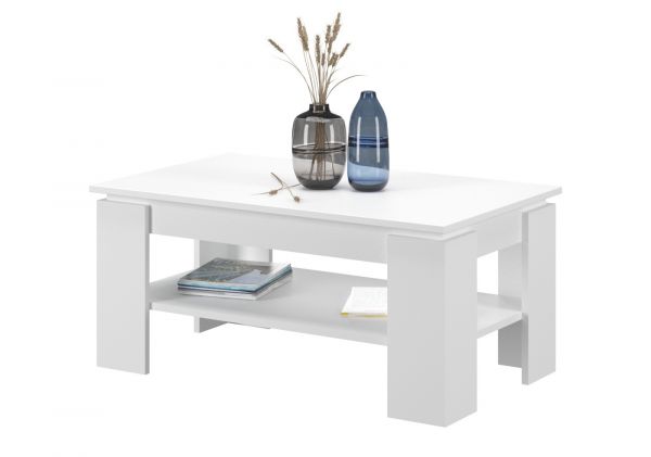 Couchtisch Selen in wei� Beistelltisch mit Ablage 100 x 60 cm