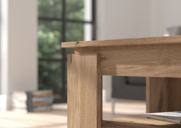 Couchtisch Selen in Nox Eiche Beistelltisch mit Ablage 100 x 60 cm
