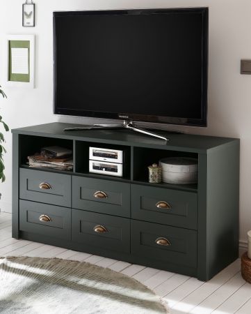 TV-Lowboard Forres in gr�n Landhaus TV Unterteil mit Komforth�he 130 x 67 cm