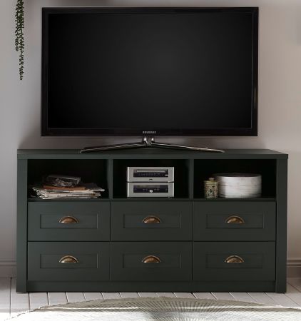 TV-Lowboard Forres in gr�n Landhaus TV Unterteil mit Komforth�he 130 x 67 cm