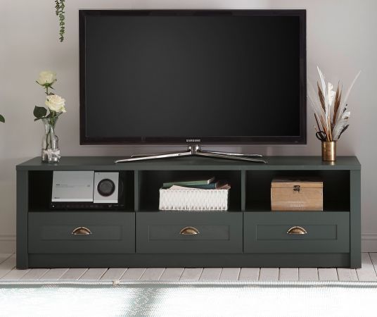 TV-Lowboard Forres in gr�n Landhaus TV Unterteil 158 x 47 cm