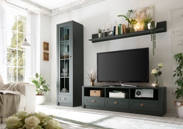 TV-Lowboard Forres in gr�n Landhaus TV Unterteil 158 x 47 cm