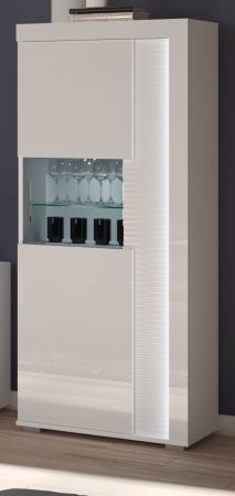 Vitrine Sunroof in wei� Hochglanz Vitrinenschrank inklusive Beleuchtung 60 x 148 cm, Soft-Close