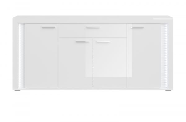 Sideboard Sunroof in wei� Hochglanz Kommode inklusive Beleuchtung 182 x 84 cm, Soft-Close