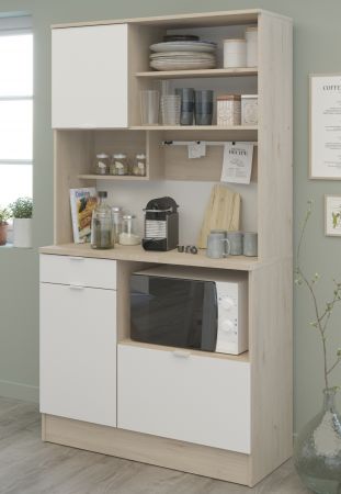 Parisot K�chenschrank Set 2-tlg. Socool1 in wei� und Jackson Eiche K�che Buffet und K�cheninsel