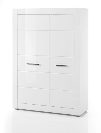 Highboard Carrara in wei� Hochglanz Wohn- und Esszimmer Schrank 100 x 142 cm