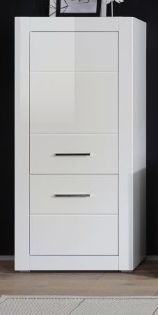 Highboard Carrara in wei� Hochglanz Wohn- und Esszimmer Anrichte 65 x 142 cm