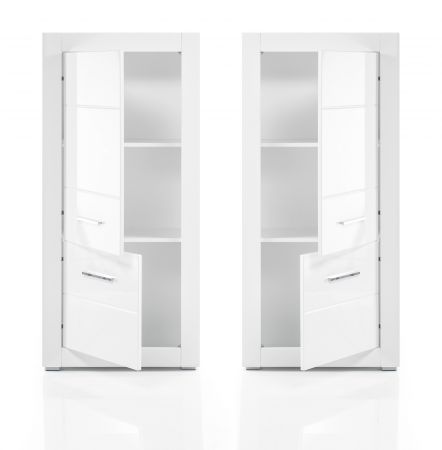 Highboard Carrara in wei� Hochglanz Wohn- und Esszimmer Anrichte 65 x 142 cm