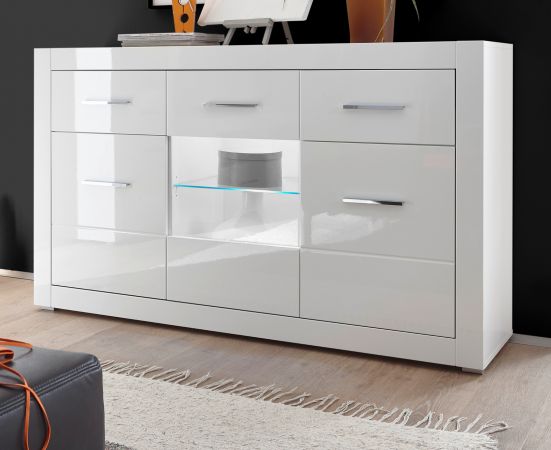 Sideboard Carrara in wei� Hochglanz Wohn- und Esszimmer Kommode 164 x 97 cm
