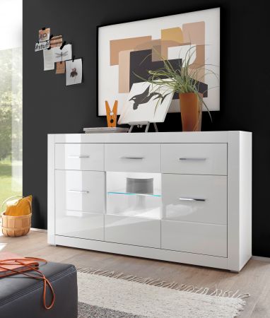 Sideboard Carrara in wei� Hochglanz Wohn- und Esszimmer Kommode 164 x 97 cm