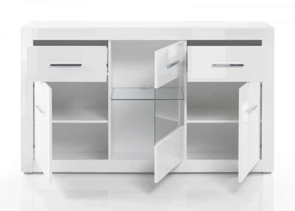 Sideboard Carrara in wei� Hochglanz Wohn- und Esszimmer Kommode 164 x 97 cm