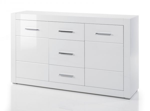 Sideboard Carrara in wei� Hochglanz Wohn- und Esszimmer Kommode 164 x 97 cm