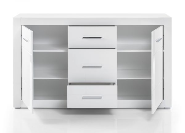 Sideboard Carrara in wei� Hochglanz Wohn- und Esszimmer Kommode 164 x 97 cm