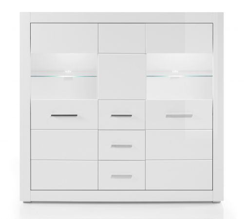 Highboard Carrara in wei� Hochglanz Wohn- und Esszimmer Anrichte 149 x 142 cm