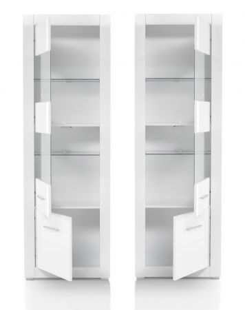 Wohnwand Carrara in wei� Hochglanz Wohnkombination 4-teilig 300 x 198 cm