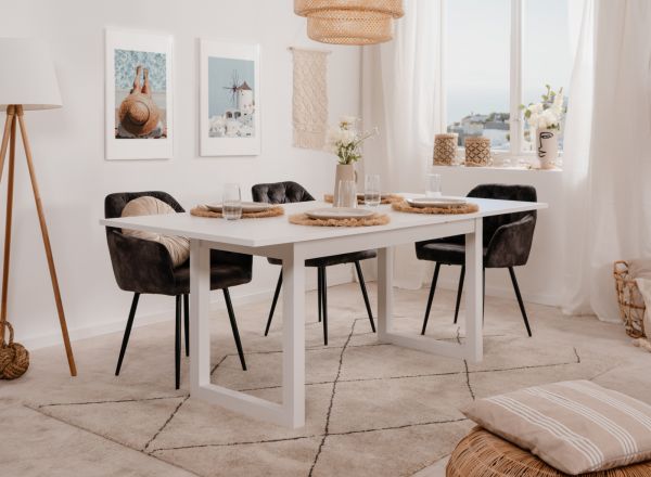 Esstisch Malta in wei� K�chentisch ausziehbar 160 / 200 x 90 cm