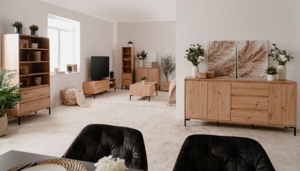 Kommode Bastia in Artisan Eiche Sideboard 81 x 87 cm