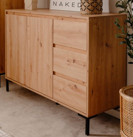 Kommode Bastia in Artisan Eiche Sideboard 120 x 87 cm