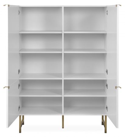 Highboard Hawick in wei� matt mit 3D-Wellenstruktur Wohn- und Esszimmer Anrichte 100 x 142 cm