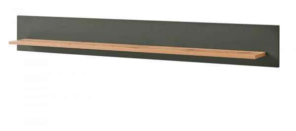 Wandboard Norwich in gr�n und Wotan Eiche Landhaus Wandregal 150 cm