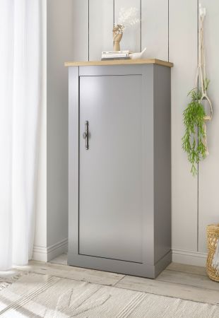 Kommode Rideau in grau und Artisan Eiche Landhaus Highboard 68 x 142 cm