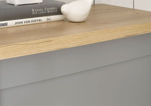 TV-Lowboard Rideau in grau und Artisan Eiche Landhaus TV Unterteil 155 x 48 cm