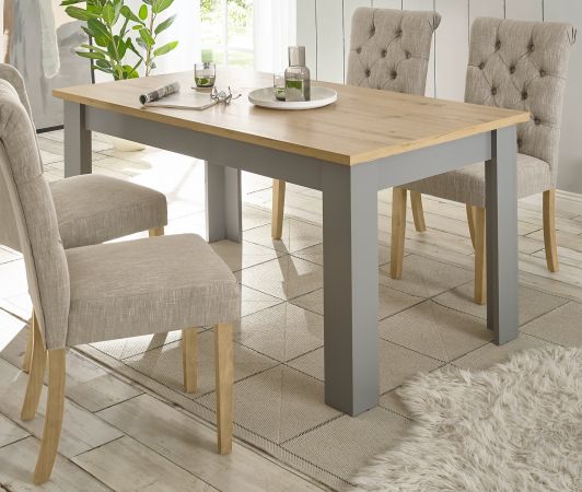 Esstisch Rideau in grau und Artisan Eiche Landhaus K�chentisch 160 x 90 cm