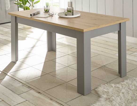 Esstisch Rideau in grau und Artisan Eiche Landhaus K�chentisch 160 x 90 cm