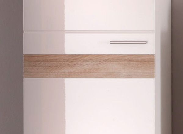 Badezimmer: Hochschrank Mezzo Hochglanz wei� (37 x 182 cm)