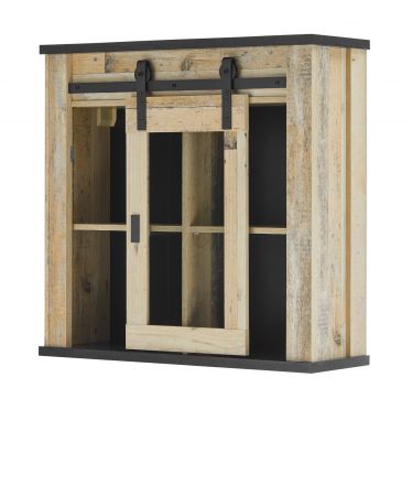 K�che H�ngeschrank Stove in Used Wood hell und anthrazit K�chenschrank h�ngend 93 x 90 cm