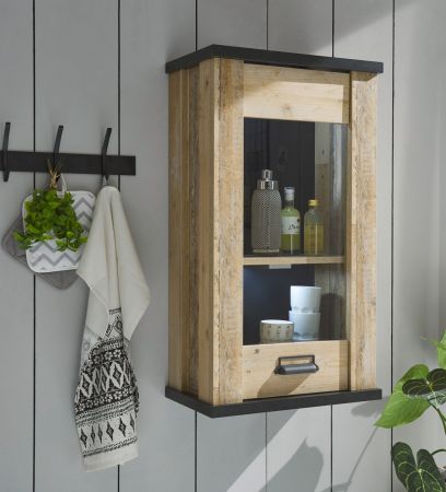K�che H�ngeschrank Stove in Used Wood hell und anthrazit K�chenschrank h�ngend 50 x 90 cm