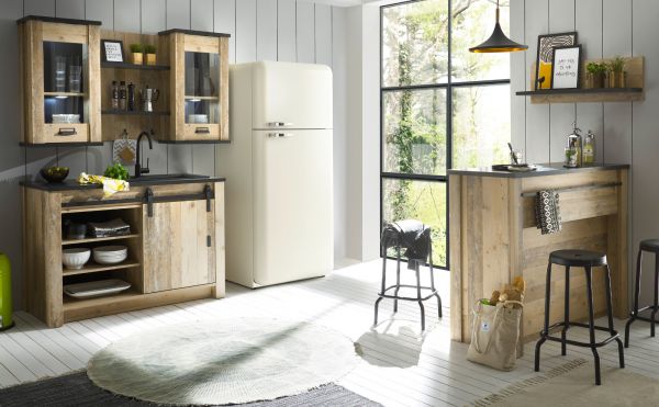 K�che H�ngeschrank Stove in Used Wood hell und anthrazit K�chenschrank h�ngend 50 x 90 cm