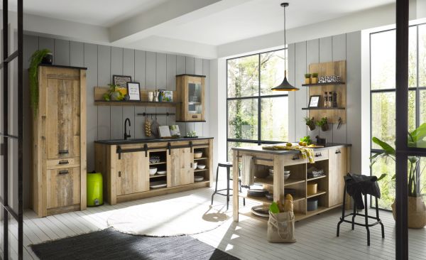 K�che H�ngeschrank Stove in Used Wood hell und anthrazit K�chenschrank h�ngend 50 x 90 cm