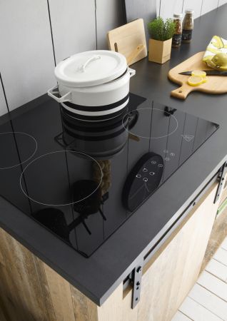K�che Stove in Used Wood hell und anthrazit K�chenschrank Set 4-teilig