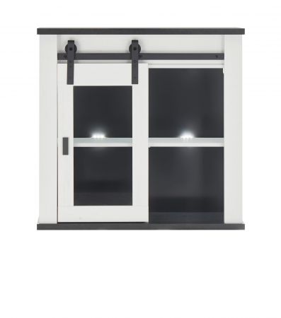 K�che H�ngeschrank Stove in wei� Pinie und anthrazit Landhaus K�chenschrank h�ngend 93 x 90 cm