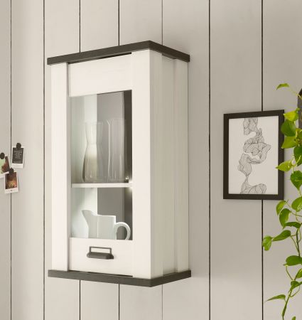 K�che H�ngeschrank Stove in wei� Pinie und anthrazit Landhaus K�chenschrank h�ngend 50 x 90 cm