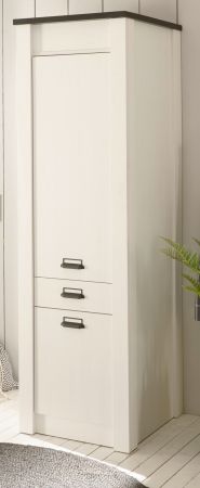 K�che Hochschrank Stove in wei� Pinie und anthrazit Landhaus K�chenschrank hoch 62 x 201 cm