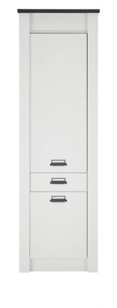 K�che Hochschrank Stove in wei� Pinie und anthrazit Landhaus K�chenschrank hoch 62 x 201 cm