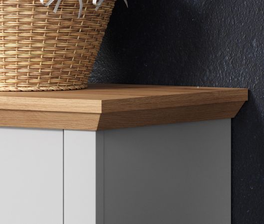 Badezimmer H�ngeschrank Landside in grau und Eiche Artisan Landhaus Badschrank h�ngend 46 x 73 cm