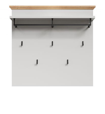 Garderobenpaneel Landside in grau und Eiche Artisan Landhaus Wandgarderobe 91 x 106 cm