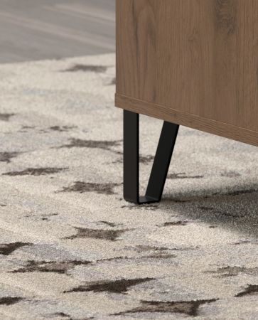 Sideboard Rhomba in Graphite Grau und Eiche Kraft Gold, Kommode 183 x 76 cm mit Soft-Close
