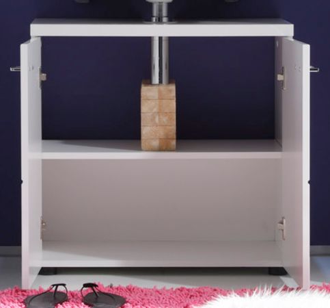 Badezimmer Waschbeckenunterschrank Nightlife in wei� Hochglanz Badschrank 65 x 63 cm