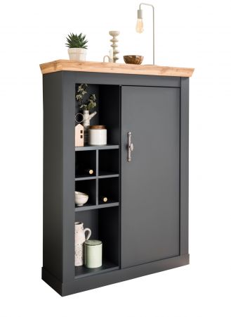 Kommode Ribera in grau und Wotan Eiche Landhaus Wohn- und Esszimmer Highboard 107 x 146 cm