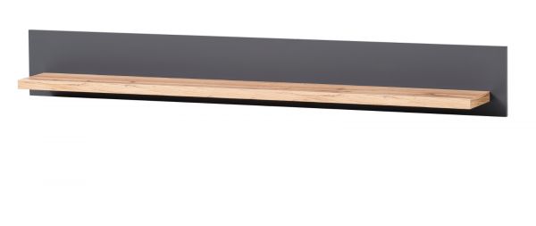 Wandboard Ribera in grau und Wotan Eiche Landhaus Wandregal 150 x 20 cm