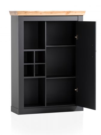 Wohnwand Ribera in grau und Wotan Eiche Landhaus Wohnkombination 4-teilig 357 x 170 cm