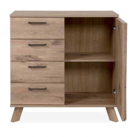 Kommode Douro in Schweden Eiche mit 3D-Reliefoptik Wohn- und Esszimmer Sideboard 84 x 85 cm