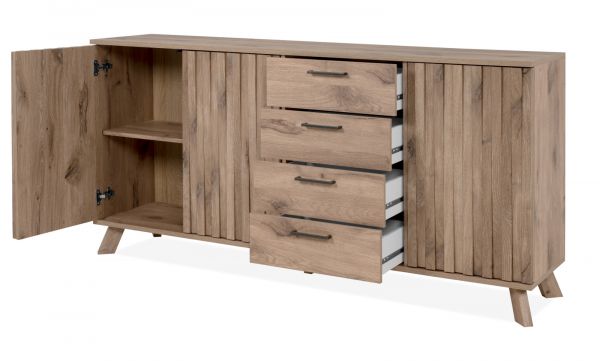 Sideboard Douro in Schweden Eiche mit 3D-Reliefoptik Wohn- und Esszimmer Kommode 175 x 85 cm