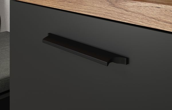 TV-Lowboard Synnax in grau und Evoke Eiche TV Unterteil mit Komforth�he 187 x 59 cm