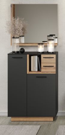 Garderobenspiegel Synnax in Evoke Eiche Flur Diele Spiegel mit Ablage 80 x 72 cm
